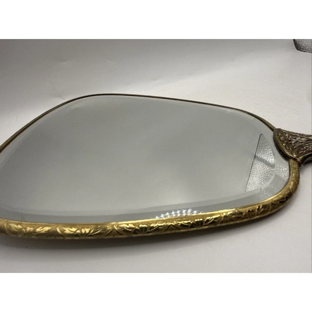 Vintage Matson Vanity Mirror Ormolu Hollywood Regency Gold Plated Sunflowers